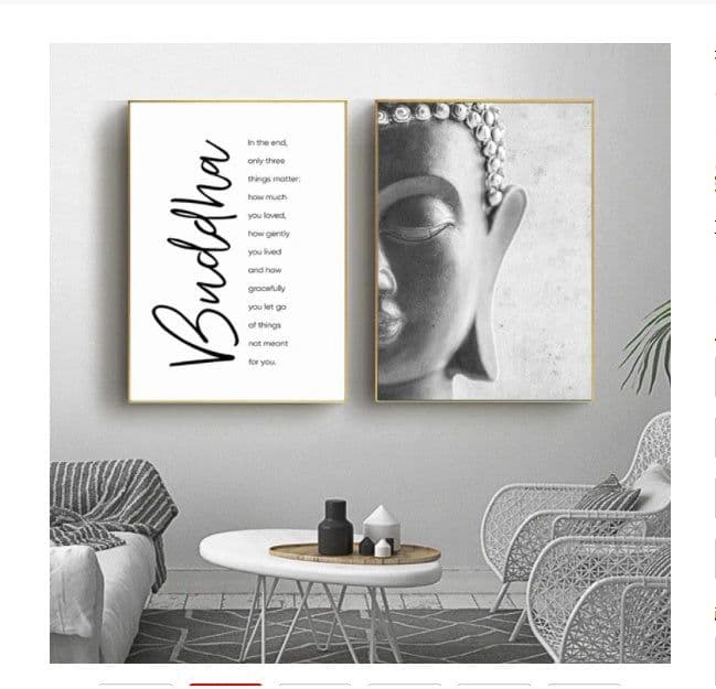 image-Canvas Painting Pictures Posters Head-Statue Motivational Wall-Art Buddha Home-Decoration