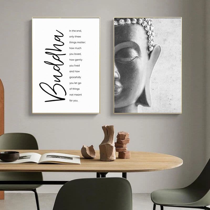 image-Canvas Painting Pictures Posters Head-Statue Motivational Wall-Art Buddha Home-Decoration