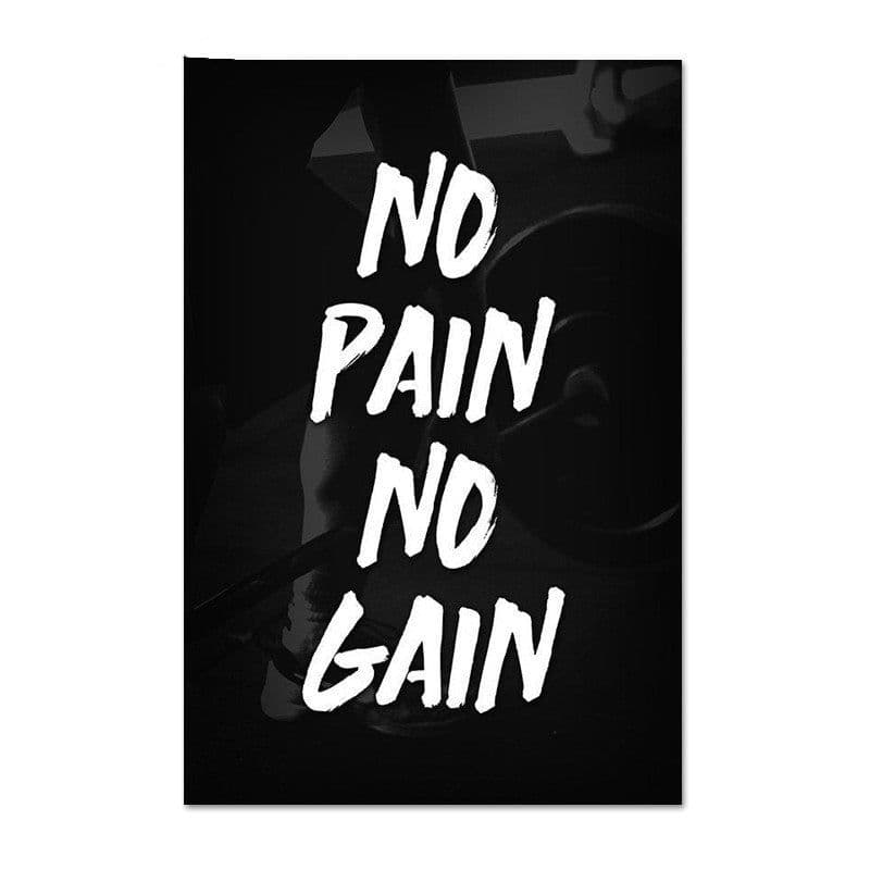 image-Fitness Gym Motivational Signs Wall Art Canvas Painting Black White Minimalist And Posters Office Decorative Pictures