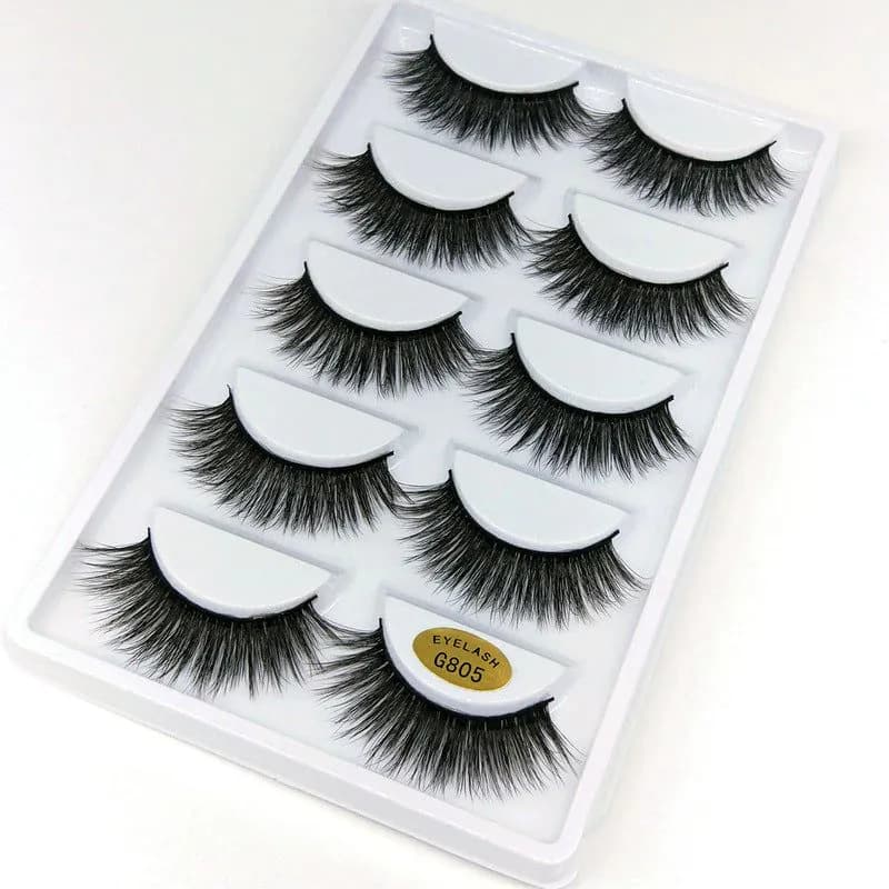 image-3D mink false eyelashes 5 pairs of economical three-dimensional multi-layer European and American eyelashes G800 cross-border supply