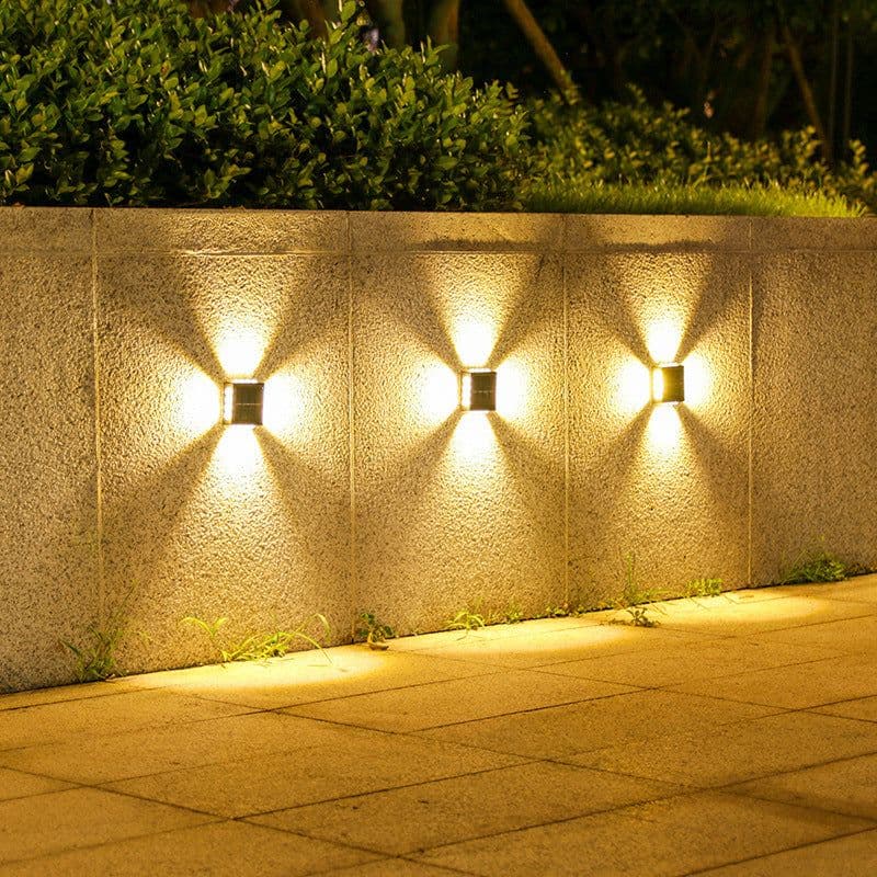 image-Solar Outdoor Wall Convex Mirror Wall Lamp Outdoor Courtyard Decoration Spotlight Villa Exterior Wall Garden Layout Wall Washer