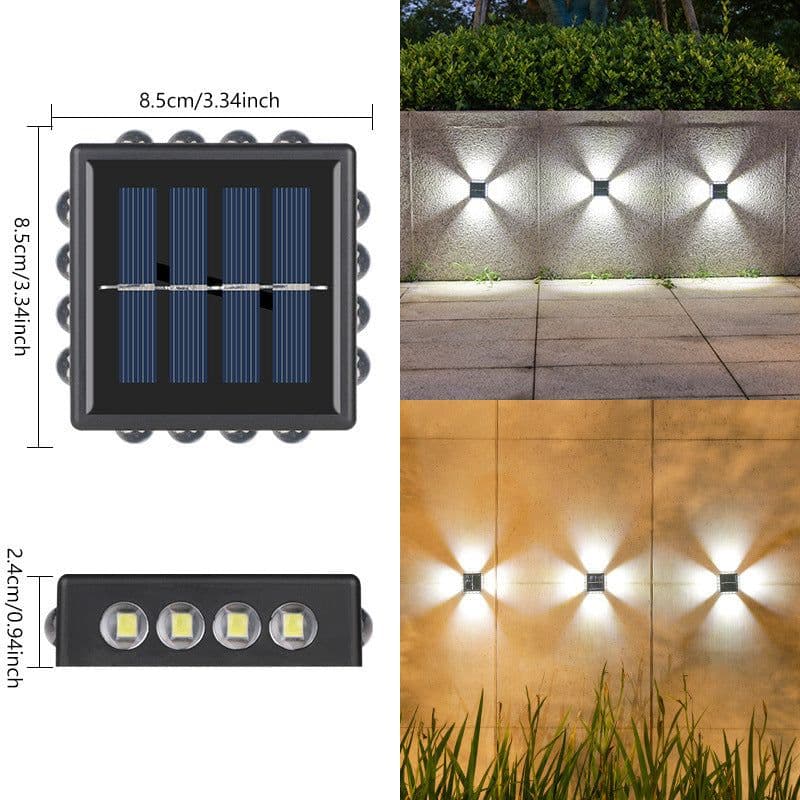 image-Solar Outdoor Wall Convex Mirror Wall Lamp Outdoor Courtyard Decoration Spotlight Villa Exterior Wall Garden Layout Wall Washer