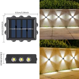 image-Solar Outdoor Wall Convex Mirror Wall Lamp Outdoor Courtyard Decoration Spotlight Villa Exterior Wall Garden Layout Wall Washer