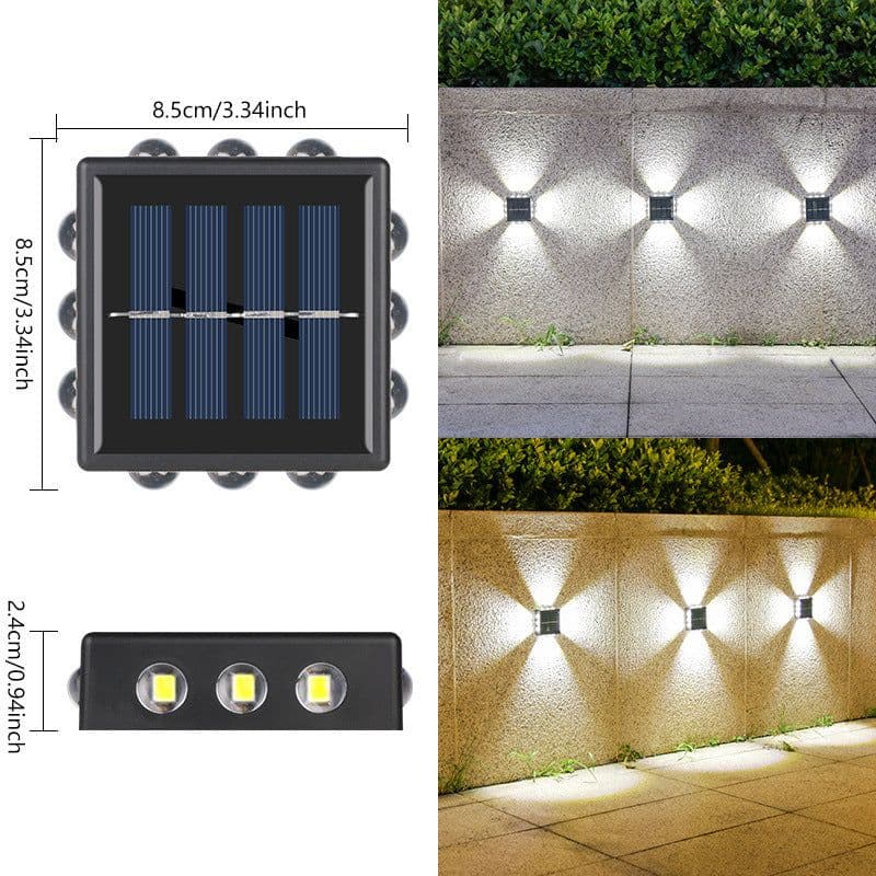 image-Solar Outdoor Wall Convex Mirror Wall Lamp Outdoor Courtyard Decoration Spotlight Villa Exterior Wall Garden Layout Wall Washer
