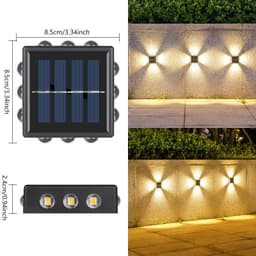 image-Solar Outdoor Wall Convex Mirror Wall Lamp Outdoor Courtyard Decoration Spotlight Villa Exterior Wall Garden Layout Wall Washer