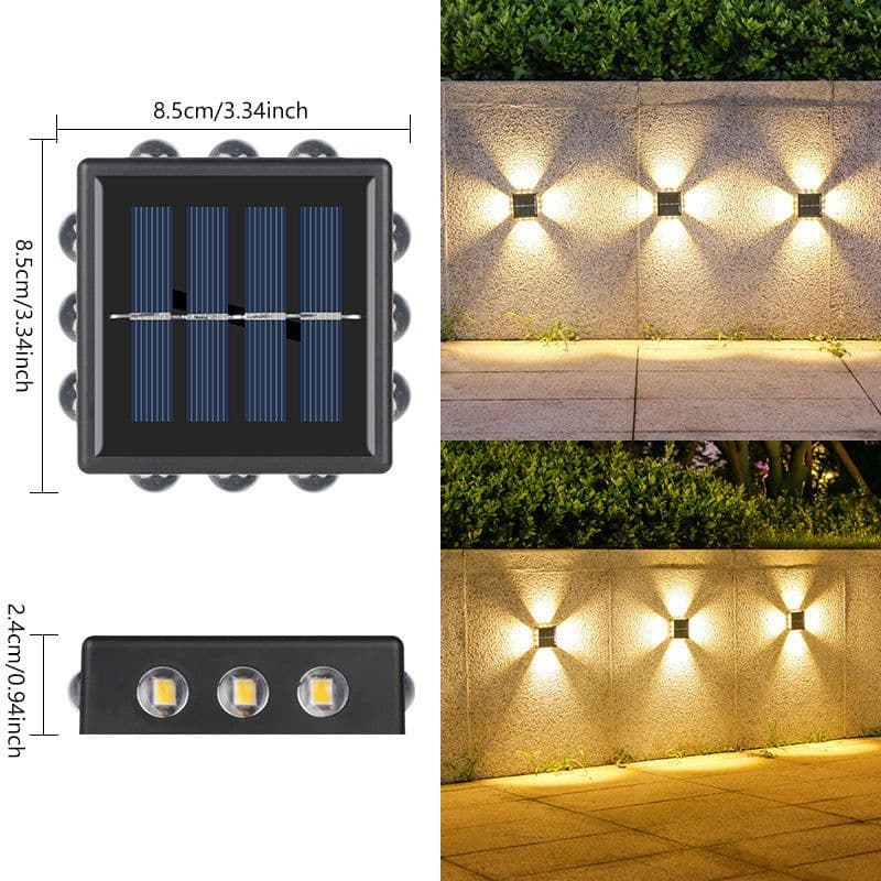 image-Solar Outdoor Wall Convex Mirror Wall Lamp Outdoor Courtyard Decoration Spotlight Villa Exterior Wall Garden Layout Wall Washer