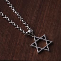 image-Sterling Silver Six-Pointed Star Necklace 925 Silver Unisex