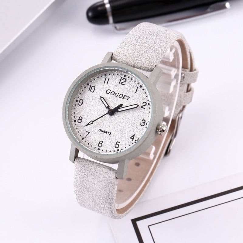 image-Gogoey Literary Belt Watch - 30mm Quartz, Leather, Forest Style