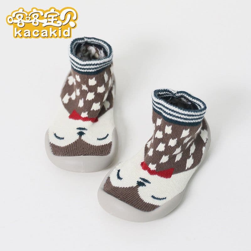image-Anti-slip children's indoor shoes, baby floor shoes, outdoor rubber-soled children's shoes, toddler shoes, terry winter shoes and socks