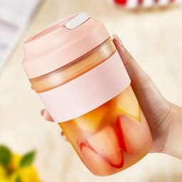 image-Portable Blender Juicer Cup Rechargeable With 4 Blades For Shakes And Smoothies Maker 400ml Fresh Fruit Mixer Juicer Cup