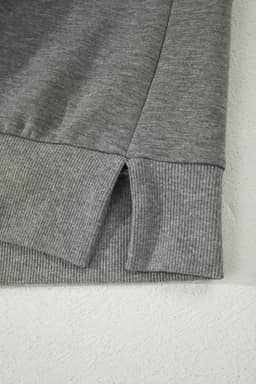 image-Light Grey Half Zip Polo Tee Casual Pant Set