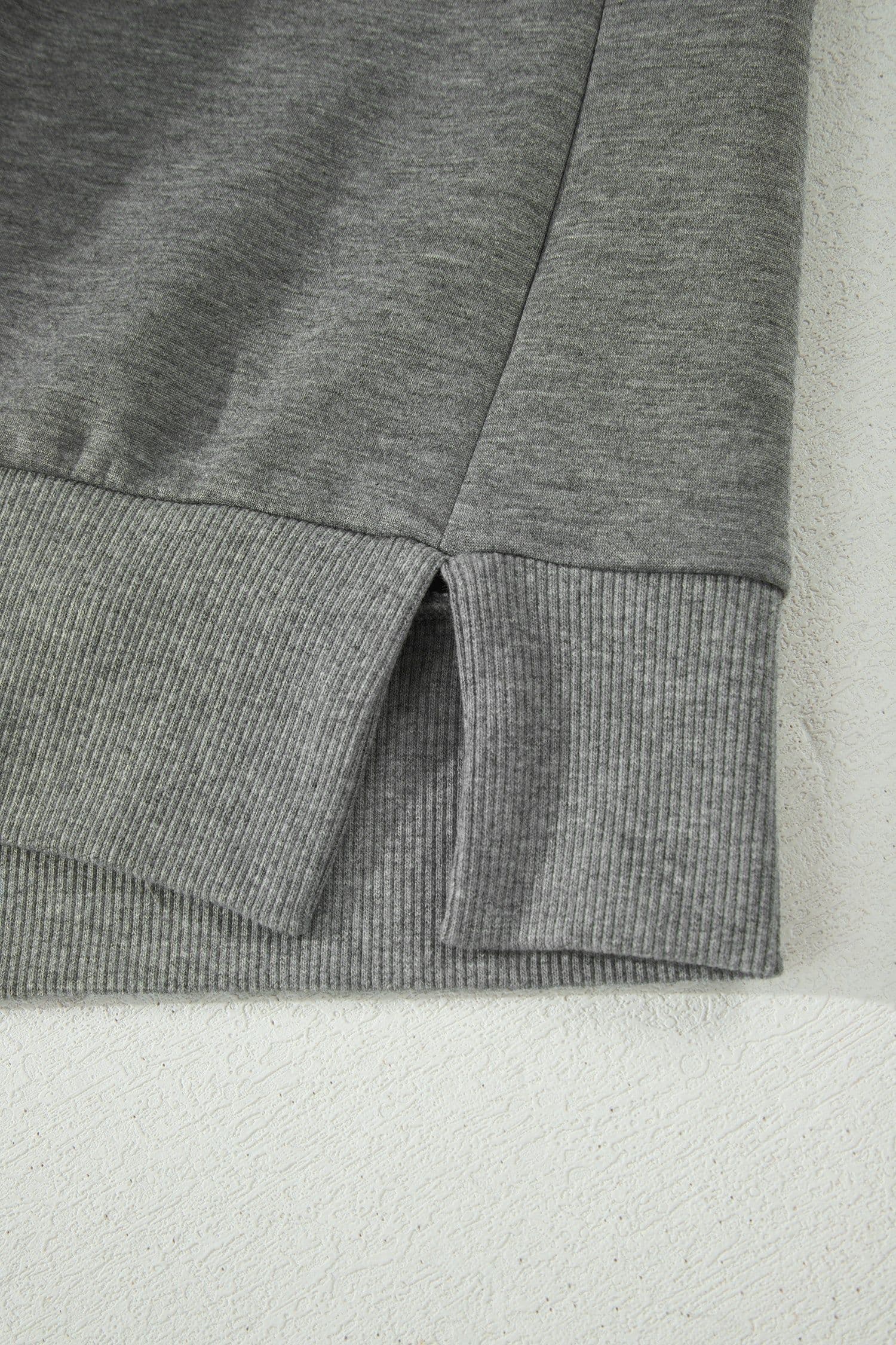 image-Light Grey Half Zip Polo Tee Casual Pant Set