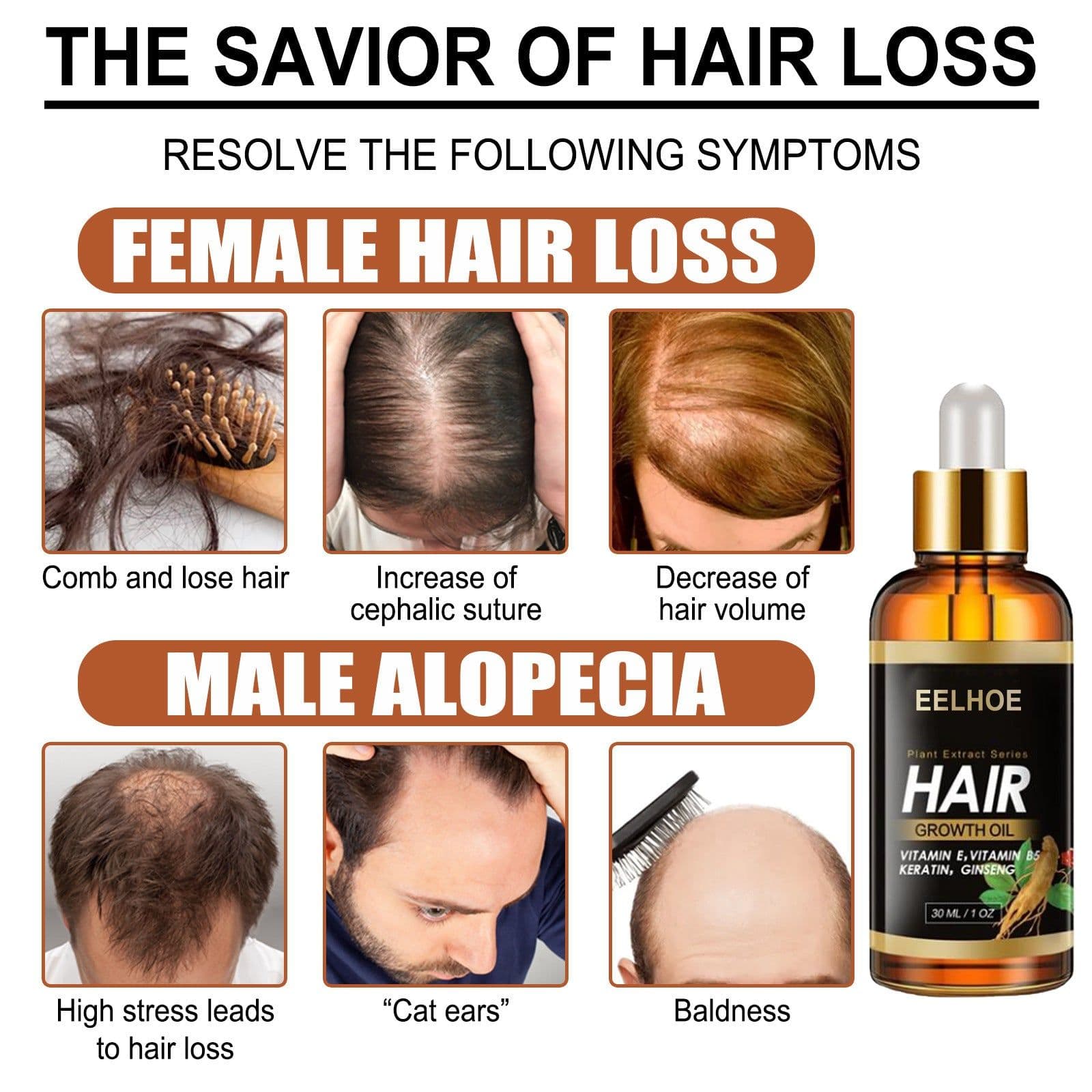 image-EELHOE Herb Hair Hairdressing Hair Care Essential Oil Hair Strong Hair Reduce Hair Loss Broken Hair Hair Care Essential Oil