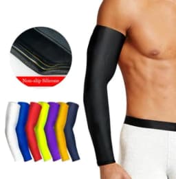 image-1Pcs Breathable Quick Dry UV Protection Running Arm Sleeves Basketball Elbow Pad Fitness Armguards Sports Cycling Arm Warmers