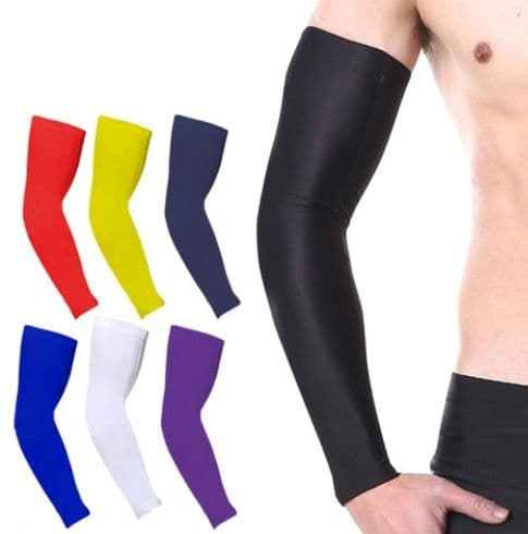 image-1Pcs Breathable Quick Dry UV Protection Running Arm Sleeves Basketball Elbow Pad Fitness Armguards Sports Cycling Arm Warmers