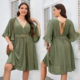 image-Plus Size Fat Women Dress Fashion Party Skirt