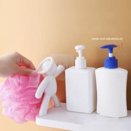 image-Kitchen Mounted Shelves Helpful Wash Basin Storage Holder Little Man Doll Design Wall Mounted Shelves