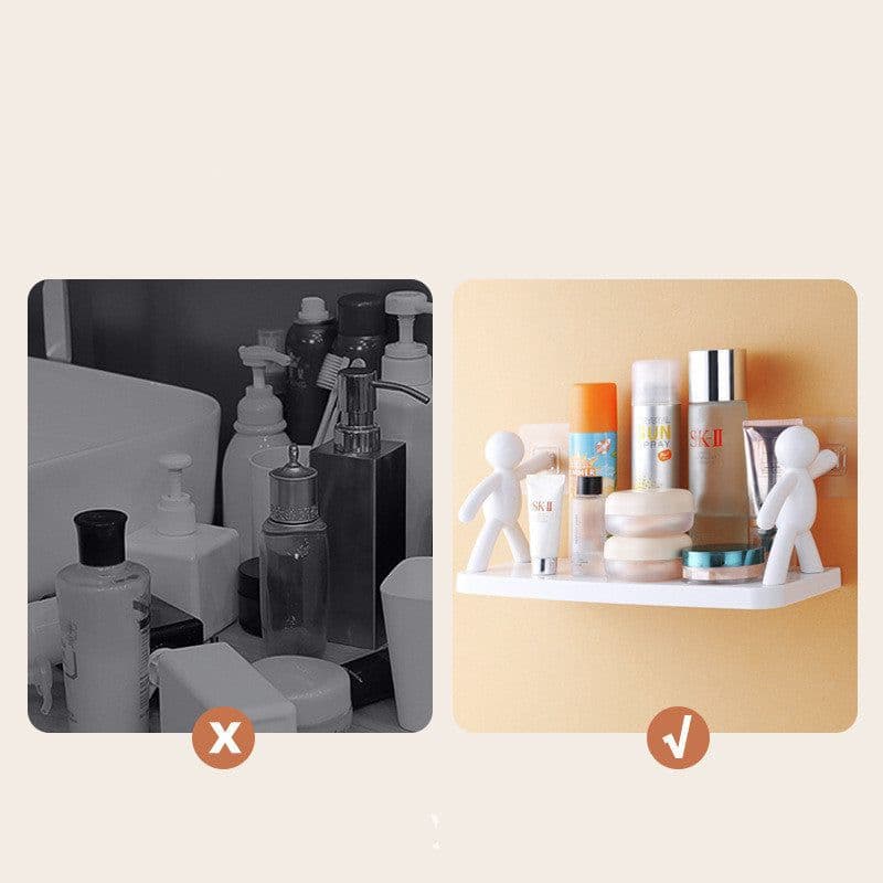 image-Kitchen Mounted Shelves Helpful Wash Basin Storage Holder Little Man Doll Design Wall Mounted Shelves