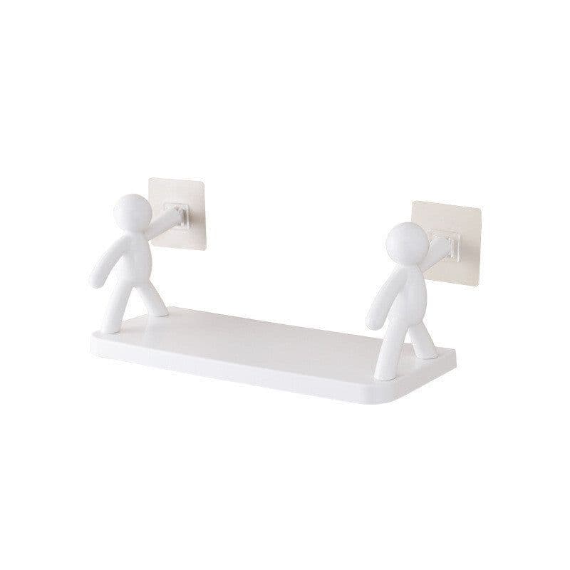 image-Kitchen Mounted Shelves Helpful Wash Basin Storage Holder Little Man Doll Design Wall Mounted Shelves