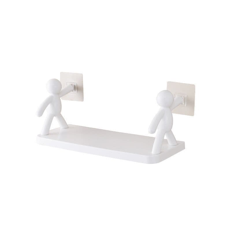 image-Kitchen Mounted Shelves Helpful Wash Basin Storage Holder Little Man Doll Design Wall Mounted Shelves