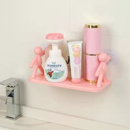 image-Kitchen Mounted Shelves Helpful Wash Basin Storage Holder Little Man Doll Design Wall Mounted Shelves