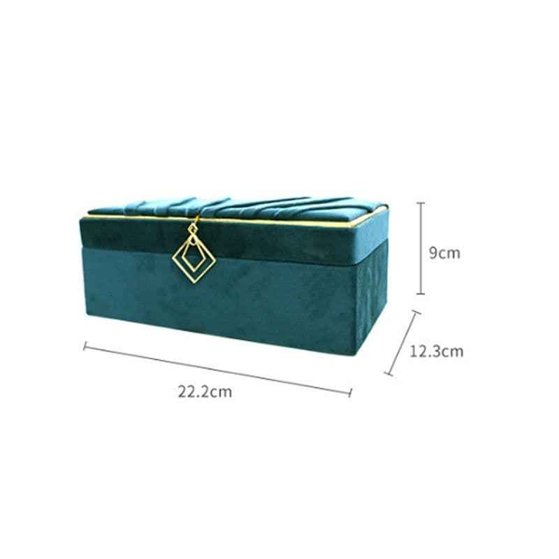 image-Jewelry Box Storage Box Flannel Jewelry Desktop Storage Box