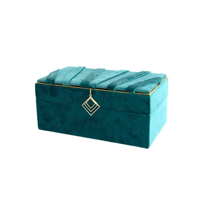 image-Jewelry Box Storage Box Flannel Jewelry Desktop Storage Box