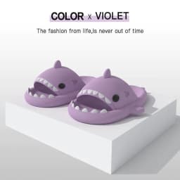 image-Parent-Child Children's Small Carbon Black Shark Slippers