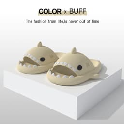 image-Parent-Child Children's Small Carbon Black Shark Slippers