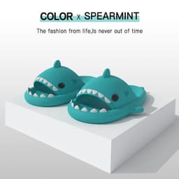 image-Parent-Child Children's Small Carbon Black Shark Slippers
