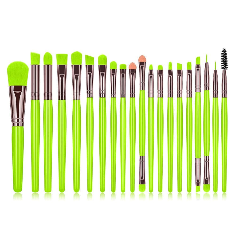 image-20pc Fluorescent Color Makeup Brush Set Blush Brush Powder Brush Eye Shadow Brush Lip Brush Mascara Brush