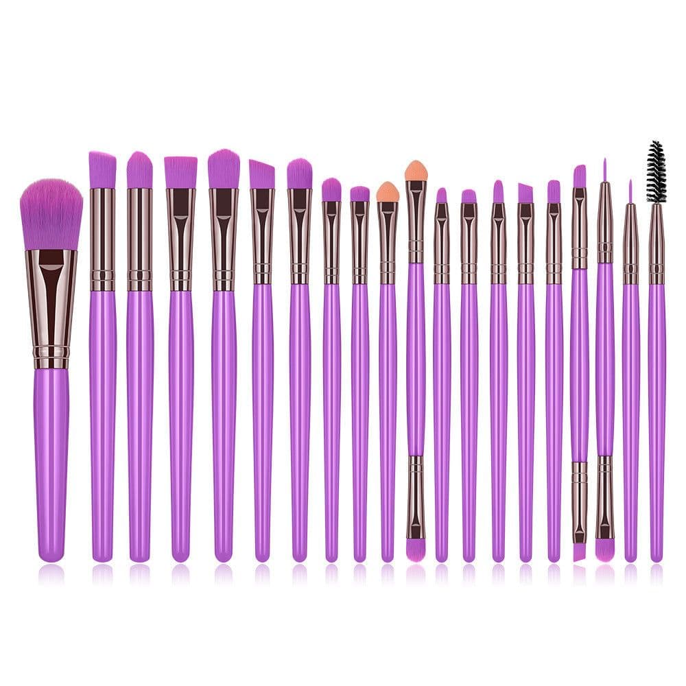 image-20pc Fluorescent Color Makeup Brush Set Blush Brush Powder Brush Eye Shadow Brush Lip Brush Mascara Brush
