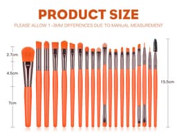 image-20pc Fluorescent Color Makeup Brush Set Blush Brush Powder Brush Eye Shadow Brush Lip Brush Mascara Brush