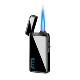 image-Gas Electric Double Fire Metal Lighter Windproof Direct Flame Double Electric Lighter Customized