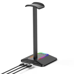image-Dual Output Colorful Headwear Headset Display Rack Data Transmission Headphone Holder RGB Luminous Gaming