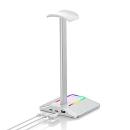 image-Dual Output Colorful Headwear Headset Display Rack Data Transmission Headphone Holder RGB Luminous Gaming