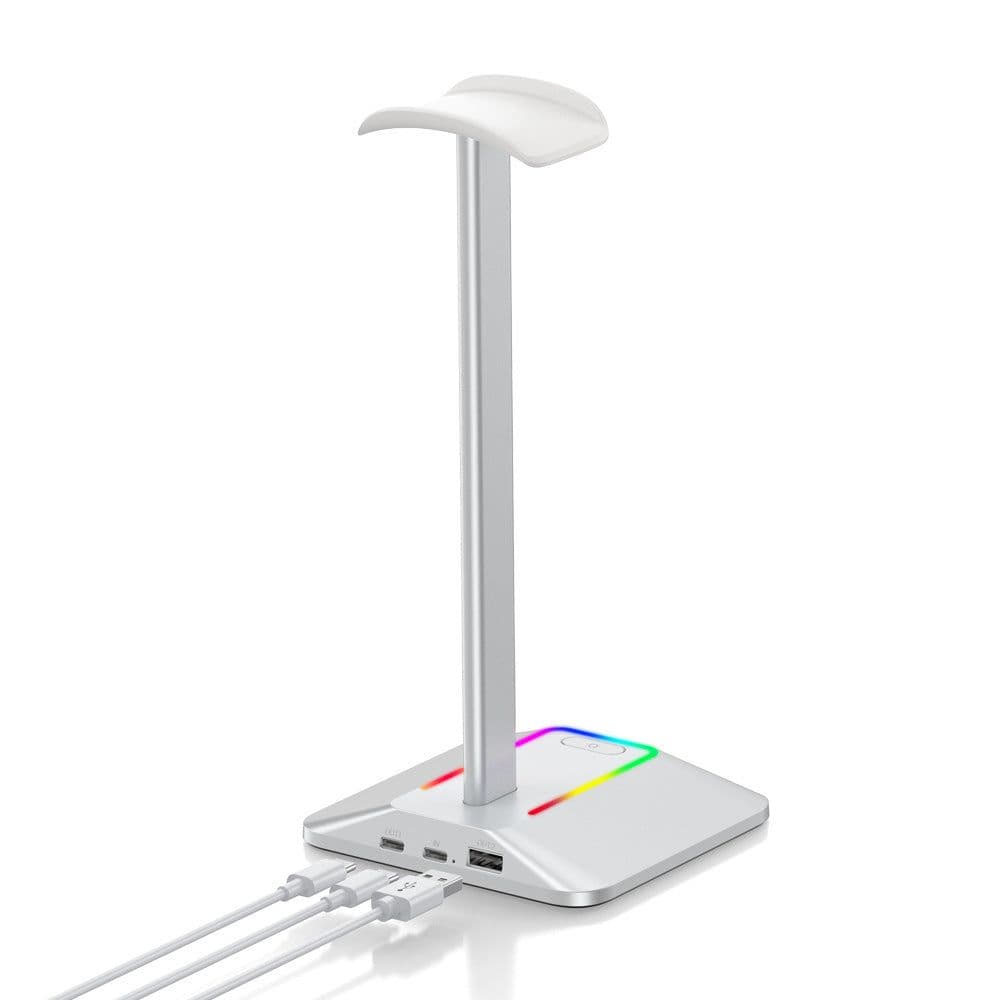 image-Dual Output Colorful Headwear Headset Display Rack Data Transmission Headphone Holder RGB Luminous Gaming