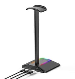 image-Dual Output Colorful Headwear Headset Display Rack Data Transmission Headphone Holder RGB Luminous Gaming