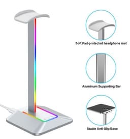 image-Dual Output Colorful Headwear Headset Display Rack Data Transmission Headphone Holder RGB Luminous Gaming
