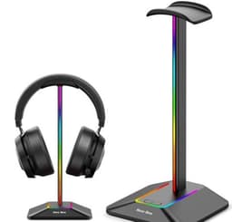 image-Dual Output Colorful Headwear Headset Display Rack Data Transmission Headphone Holder RGB Luminous Gaming