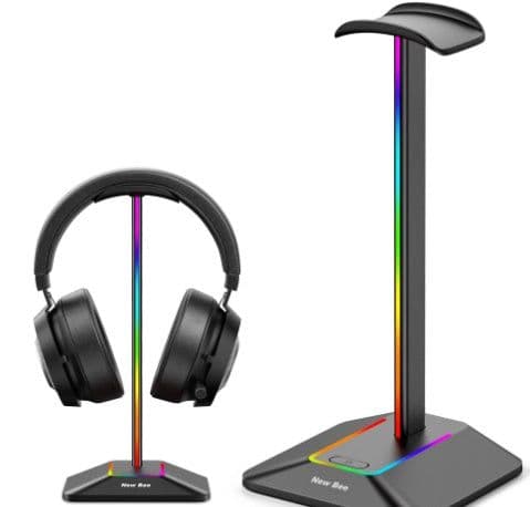 image-Dual Output Colorful Headwear Headset Display Rack Data Transmission Headphone Holder RGB Luminous Gaming