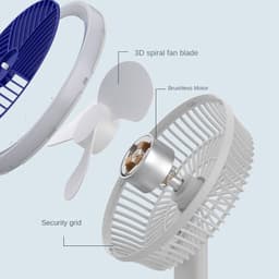 image-Desktop Electric Fan Clip Fan Rechargeable Office Student Dormitory With Desk Lamp Fan Wall Hanging Small Mute Fan