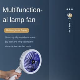 image-Desktop Electric Fan Clip Fan Rechargeable Office Student Dormitory With Desk Lamp Fan Wall Hanging Small Mute Fan