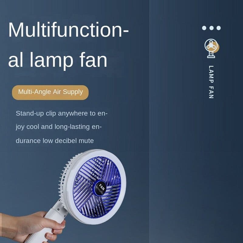 image-Desktop Electric Fan Clip Fan Rechargeable Office Student Dormitory With Desk Lamp Fan Wall Hanging Small Mute Fan