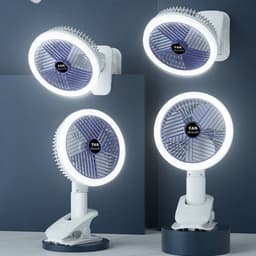 image-Desktop Electric Fan Clip Fan Rechargeable Office Student Dormitory With Desk Lamp Fan Wall Hanging Small Mute Fan