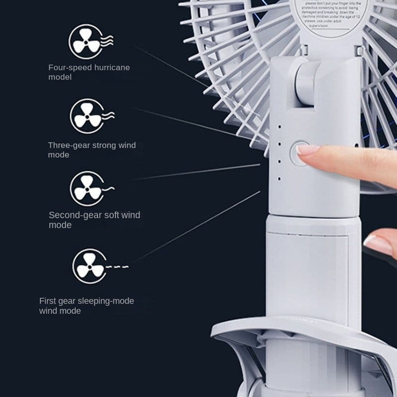image-Desktop Electric Fan Clip Fan Rechargeable Office Student Dormitory With Desk Lamp Fan Wall Hanging Small Mute Fan
