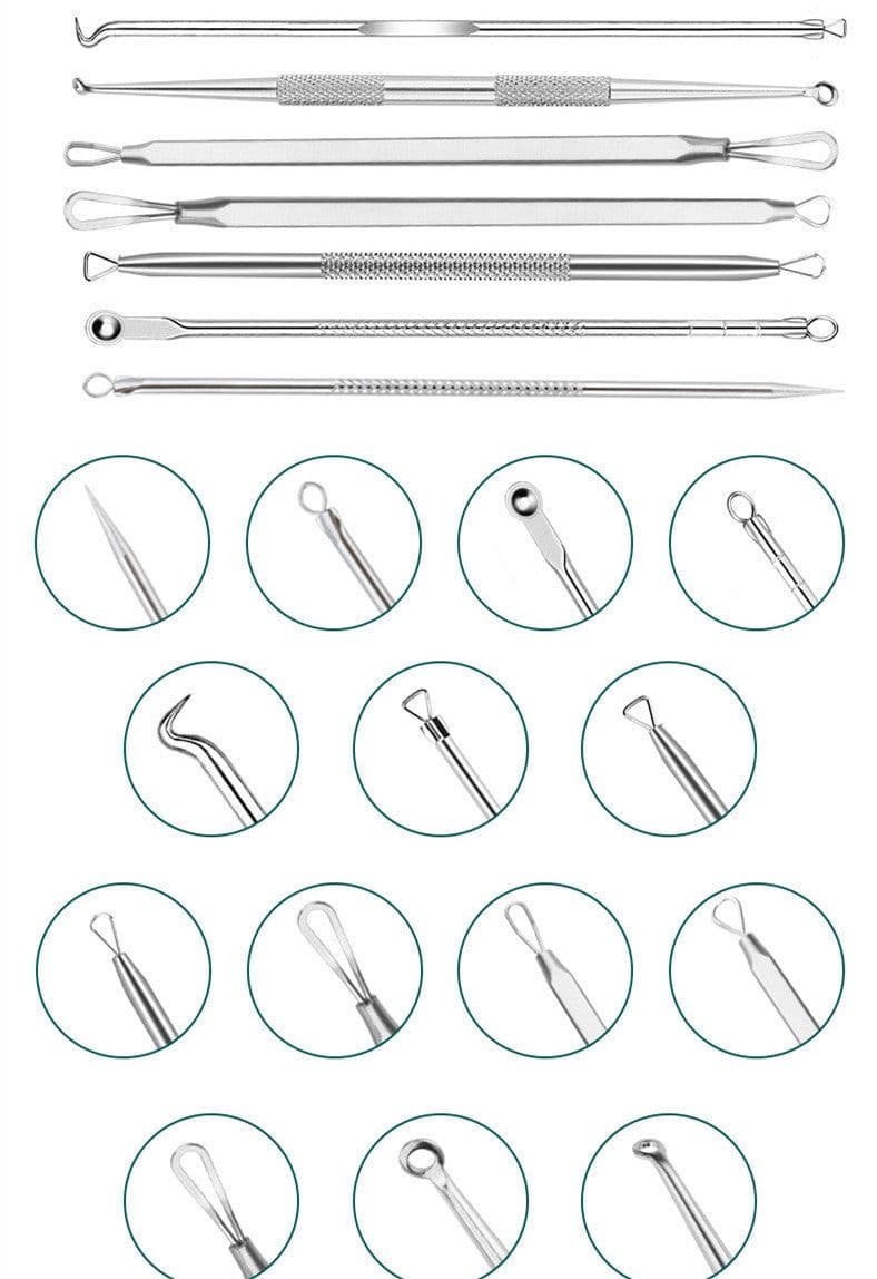 image-Blackhead Remover Blackhead Removal Suit Pimple Pin 9-piece Set