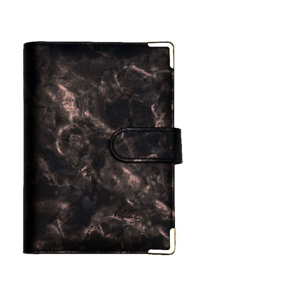 image-Spot Cross-border A6 Loose-leaf Binder Journal Book Marbling Notebook Leather PU6 Hole Loose Spiral Notebook Cash Budget