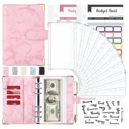 image-Spot Cross-border A6 Loose-leaf Binder Journal Book Marbling Notebook Leather PU6 Hole Loose Spiral Notebook Cash Budget