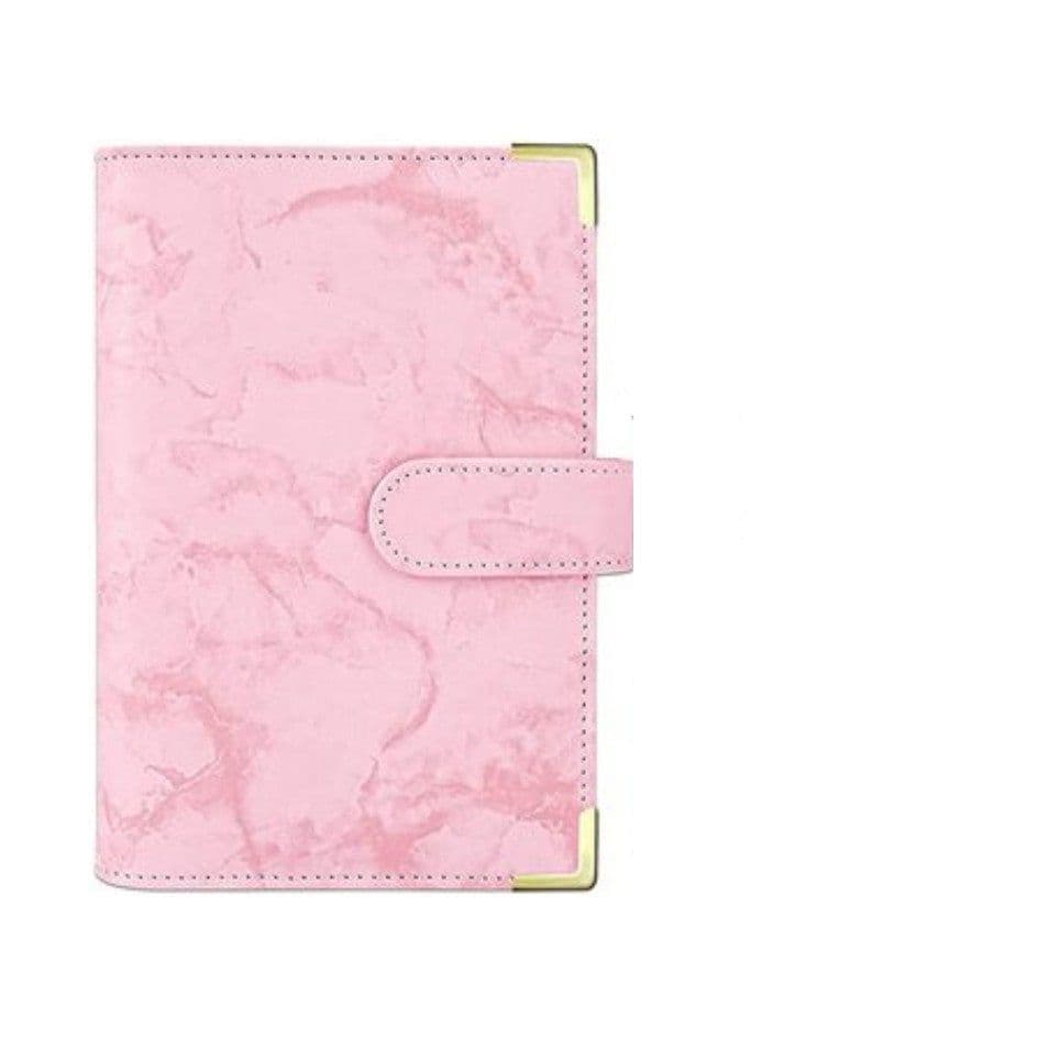 image-Spot Cross-border A6 Loose-leaf Binder Journal Book Marbling Notebook Leather PU6 Hole Loose Spiral Notebook Cash Budget